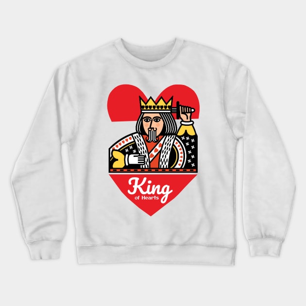 Classic King of Hearts Crewneck Sweatshirt by KewaleeTee